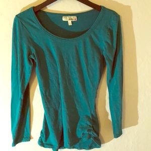 Juniors Large Teal Long Sleeve Tee